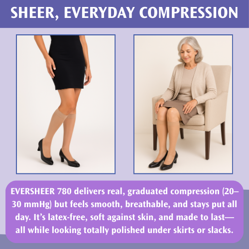 SIGVARIS Women's EVERSHEER 780 Compression Socks 20-30 mmHg | Stylish Medical Support