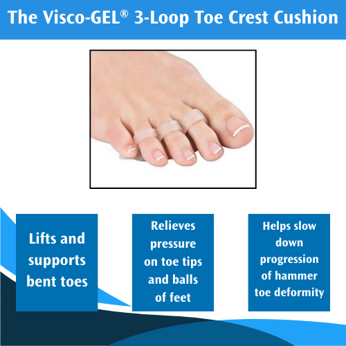 Pedifix Visco-GEL 3-Loop Toe Crest Cushion - Helps Ease Hammer Toe Discomfort