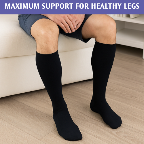 SIGVARIS Men’s DYNAVEN 30-40mmHg Closed Toe Calf-High Compression Socks