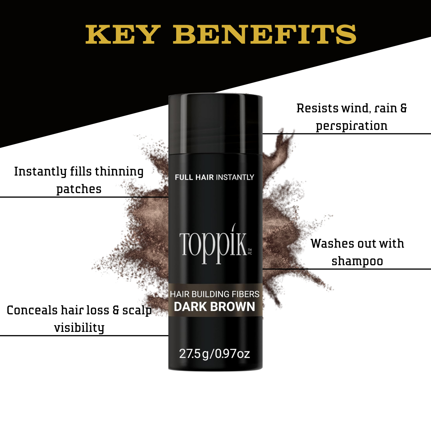 Toppik Hair Building Fibers Economy - Fuller Looking Hair in Seconds with Toppik 27.5g
