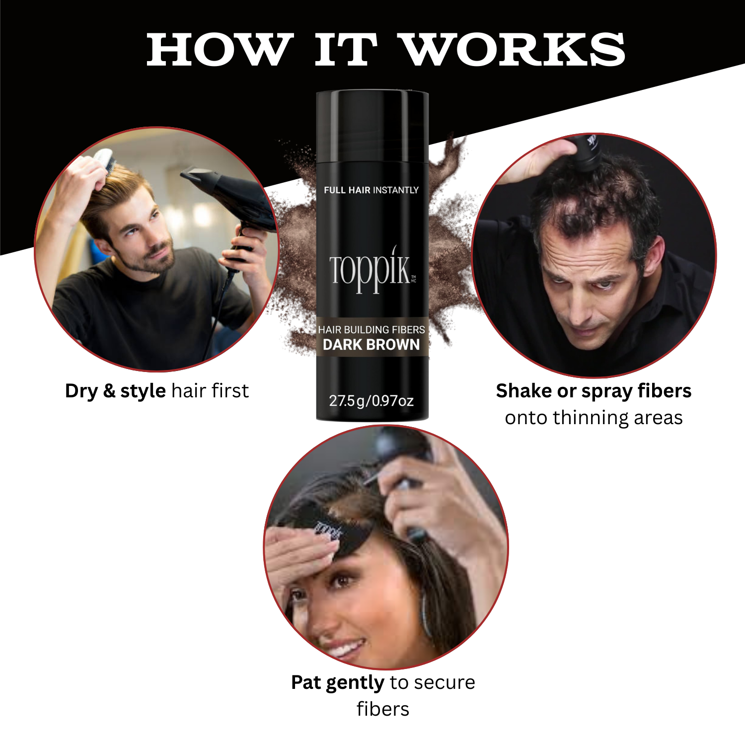 Toppik Hair Building Fibers Economy - Fuller Looking Hair in Seconds with Toppik 27.5g