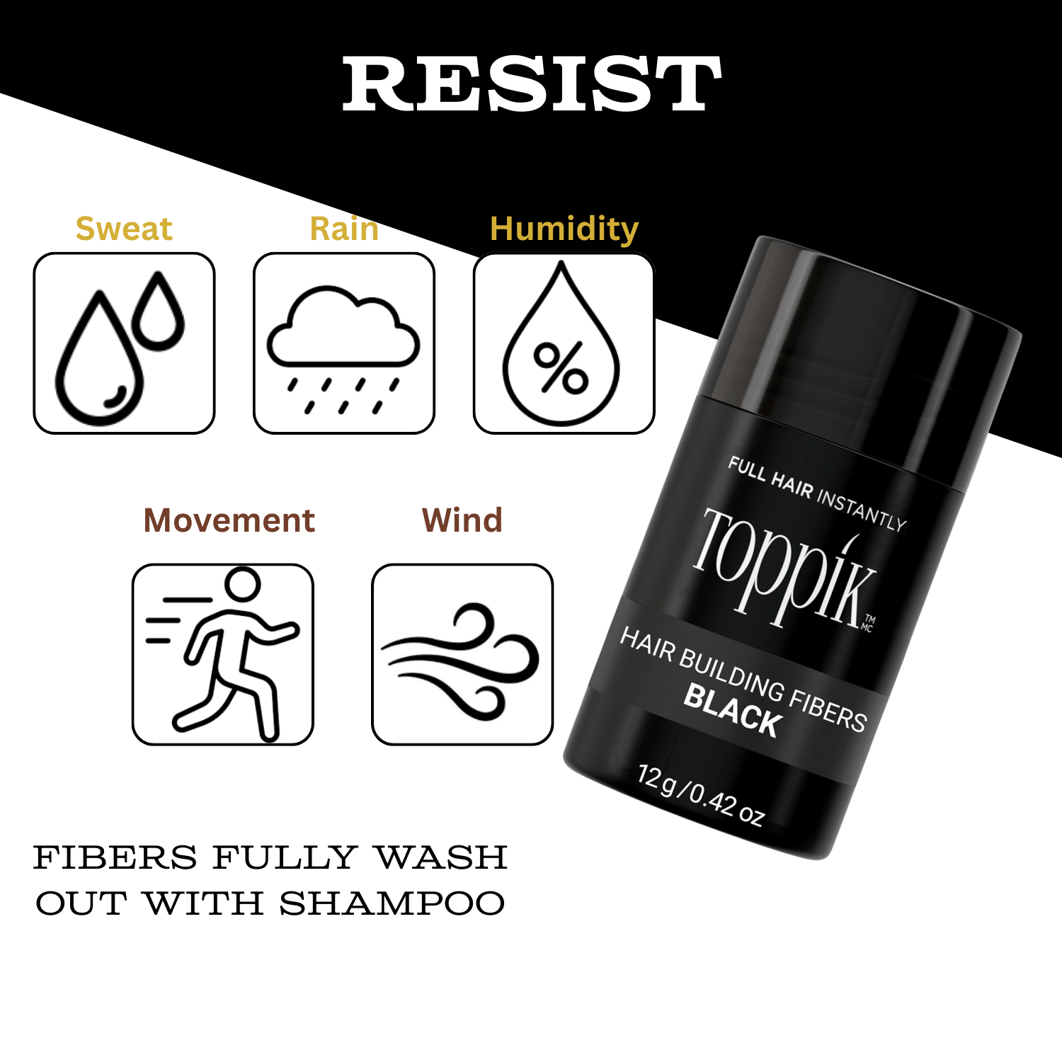 Toppik Hair Building Fibers - Regular 12g - Quick Cover for Thinning Hair