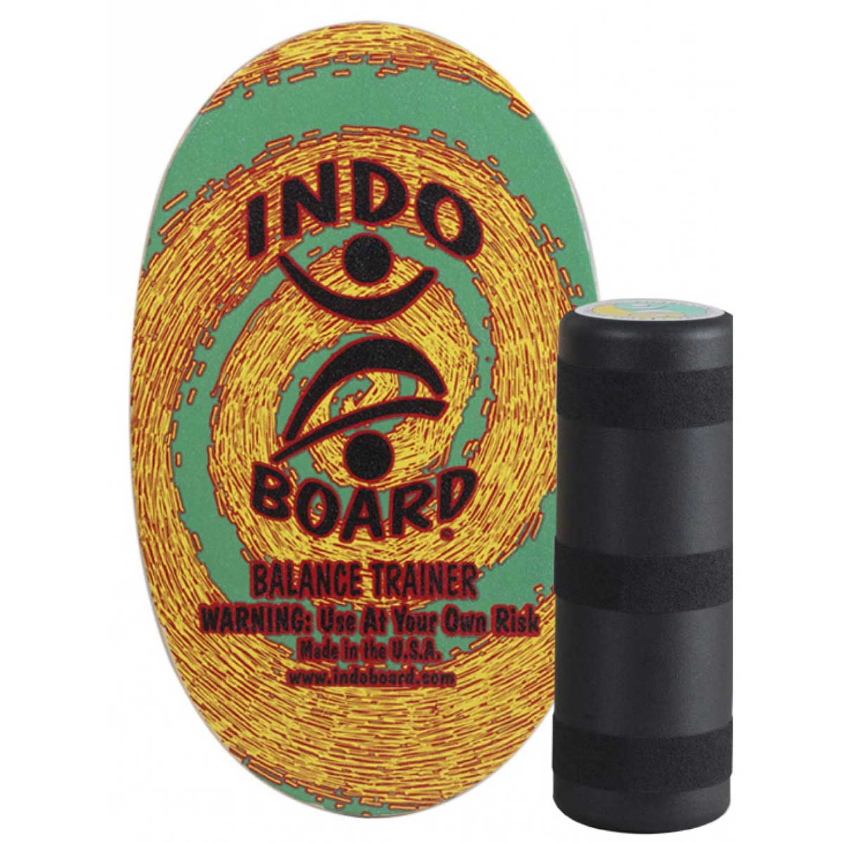 Indo Board Original Balance Trainer Rasta 30x18 6.5 InchRoll