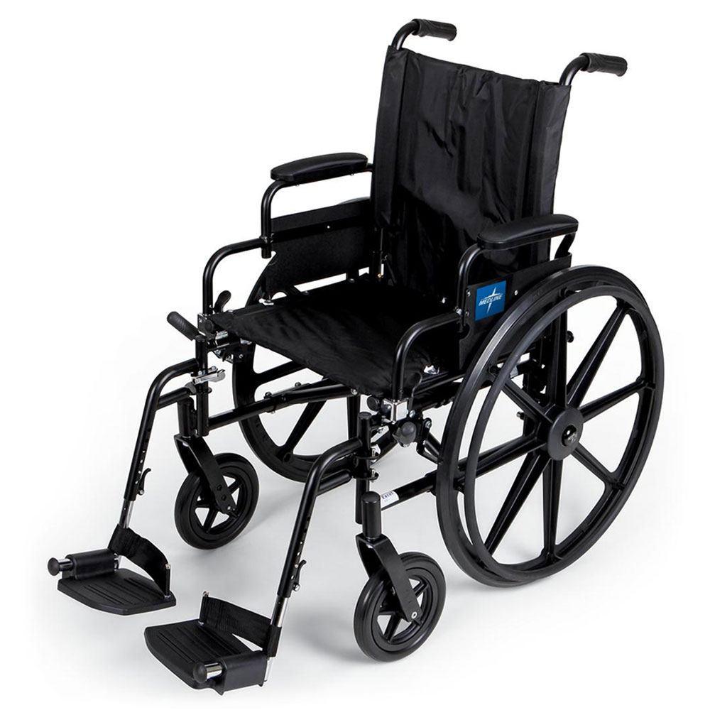 Medline K4 Lightweight Swing Back Desk Length Arm Swing Away Footrest 16inch Width Wheelchairs