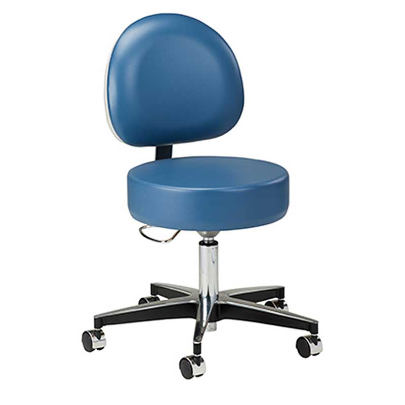 Clinton Pneumatic Stool w/D-Shape Backrest