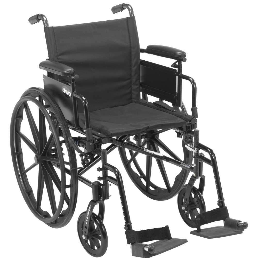 Cruiser X4 Lightweight Wheelchair w/ Full Arms and Footrests