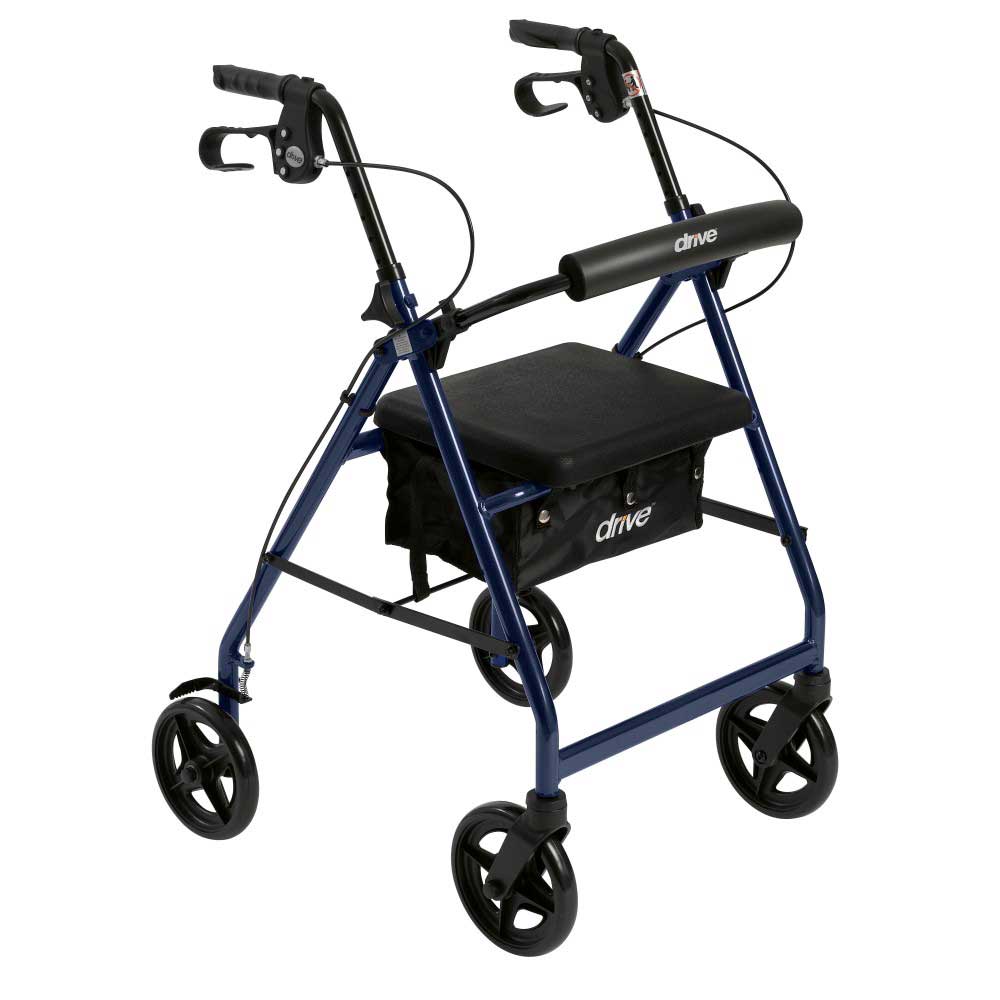 Drive Medical Aluminum Rollator With Fold Up Back Support