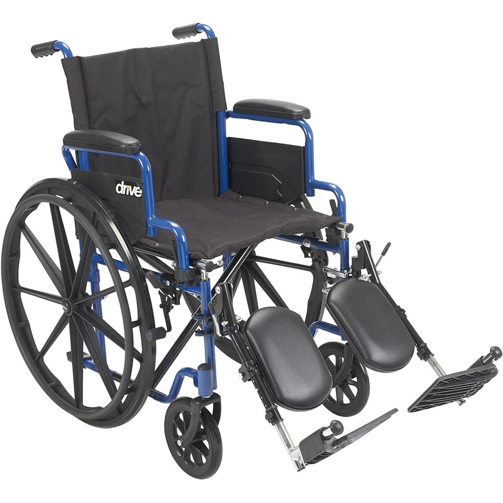 Drive Medical Blue Streak Wheelchair With Leg Rests