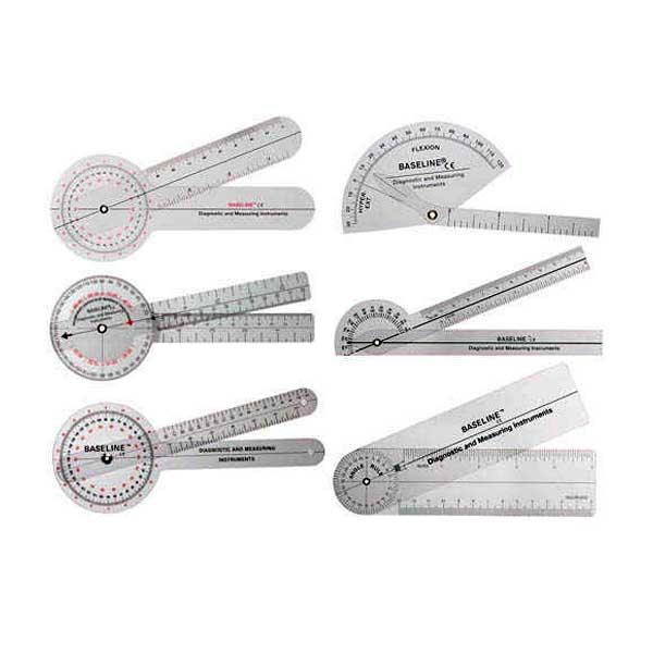 Baseline 6-Piece Plastic Goniometer Set