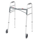 Folding Walker 2-Button Wheel Glides 5 Inches