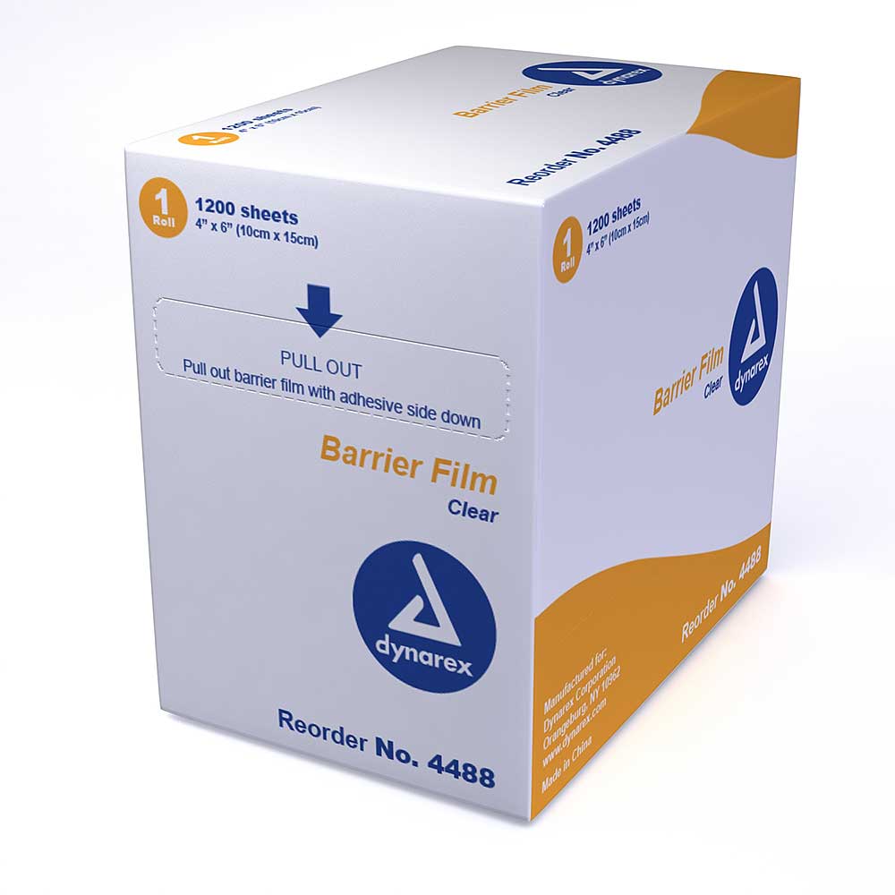 Dynarex Dental Barrier Film 4inx6in 1200 Sheets/Roll 8/Case