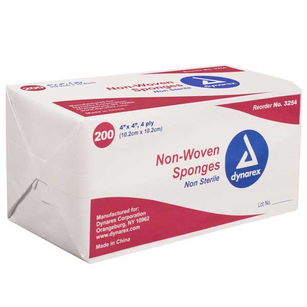 Dynarex Non-Woven Sponge Non-Sterile 200/Box Case Break