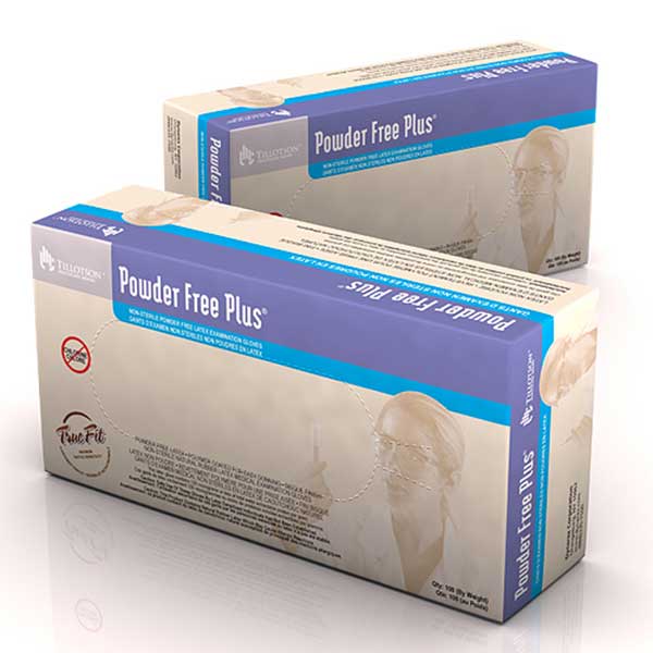 Dynarex Powder Free Plus - Latex Exam Gloves 100/Box