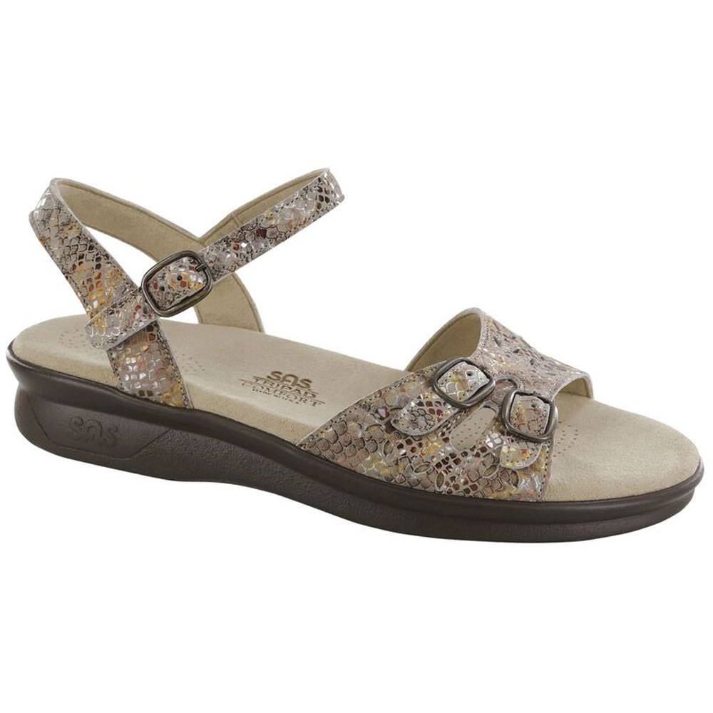 SAS Womens Duo Quarter Strap Sandal-Multisnake Taupe