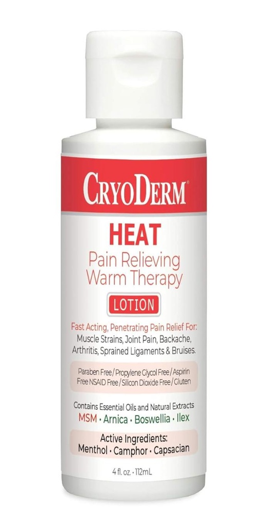 Cryoderm Heat 4oz Lotion