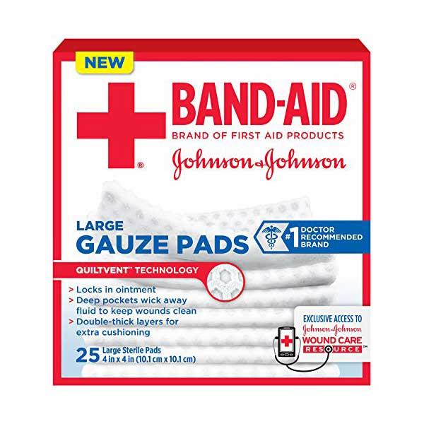 Johnson & Johnson First Aid Gauze Pads 4 Inch x 4 Inch 25ct