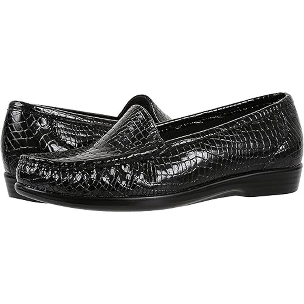 SAS Womens Simplify Loafers Footwear-Black Croc