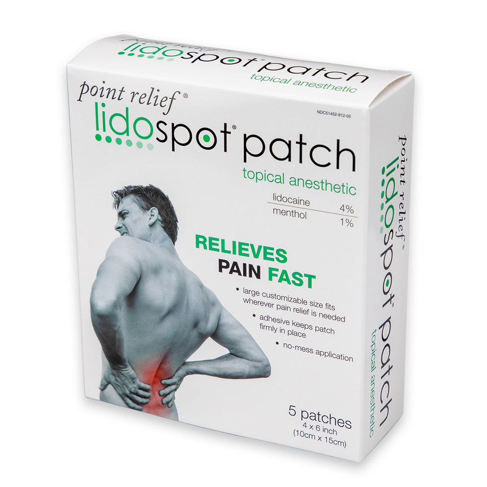 LidoSpot pain relieving patch 4"x6" 5 per pack