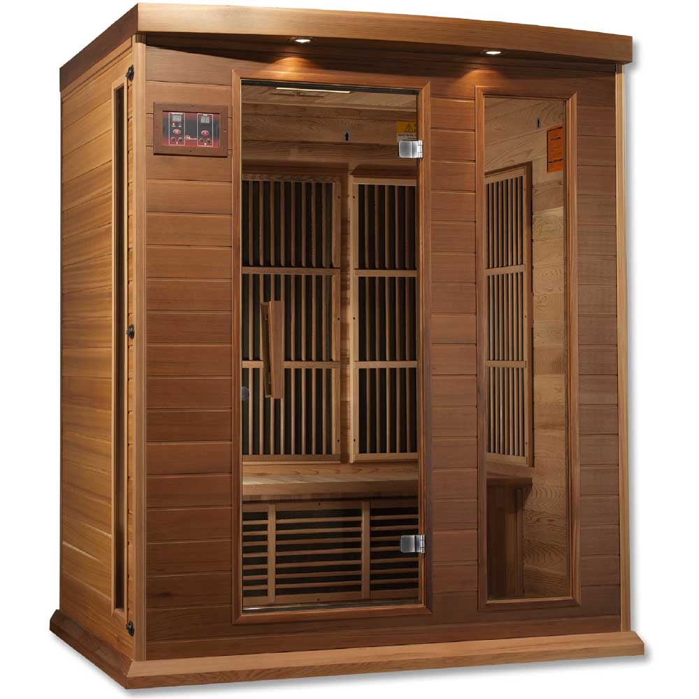 Maxxus 3 Per Near Zero EMF FAR Infrared Carbon Canadian Red Cedar Sauna