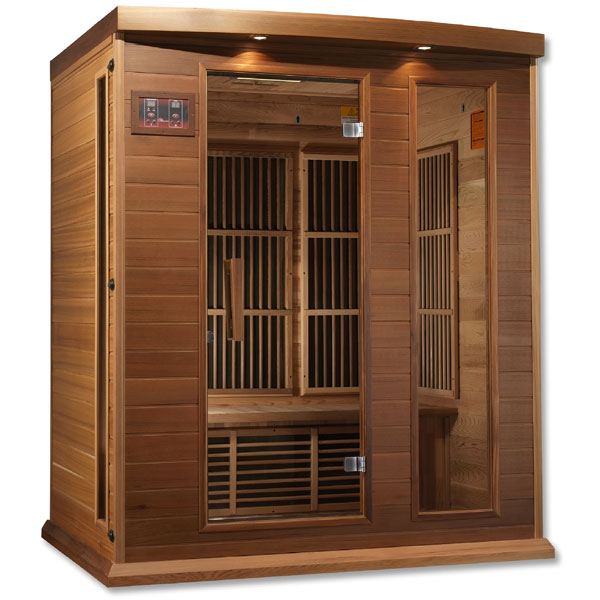 Maxxus 3 Per Low EMF FAR Infrared Carbon Canadian Red Cedar Sauna