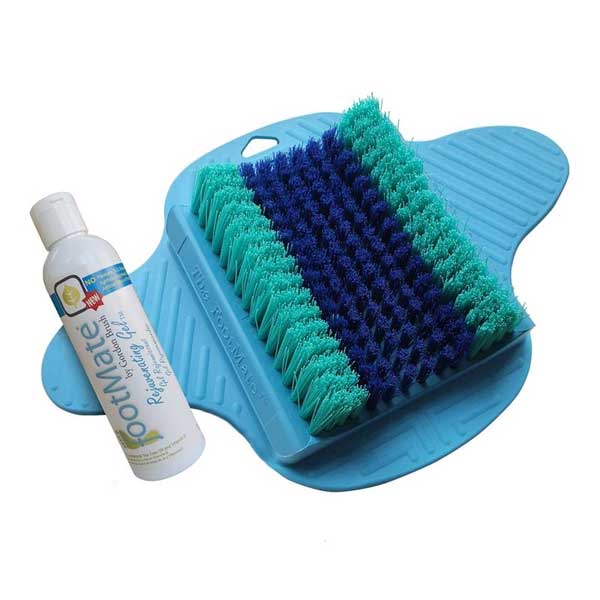 FootMate System Foot Massager & Scrubber w/Gel - Blue