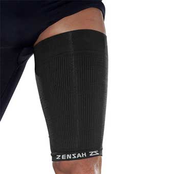 Zensah Thigh Compression Sleeve-Black-S/M 18"-22" CIR