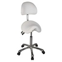 SilverFox 1025A Rolling Saddle Stool With Back Support