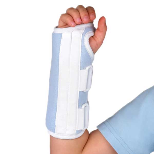Open Box FLA Microban Pediatric Wrist Splint – Left Hand – Youth Size – Blue