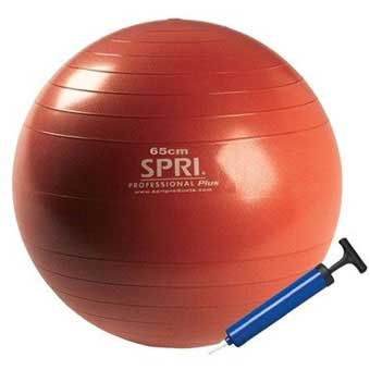 SPRI Professional Plus Xercise Ball – 65cm Red | Premium Stability Ball for Fitness, Rehab & Core Strength