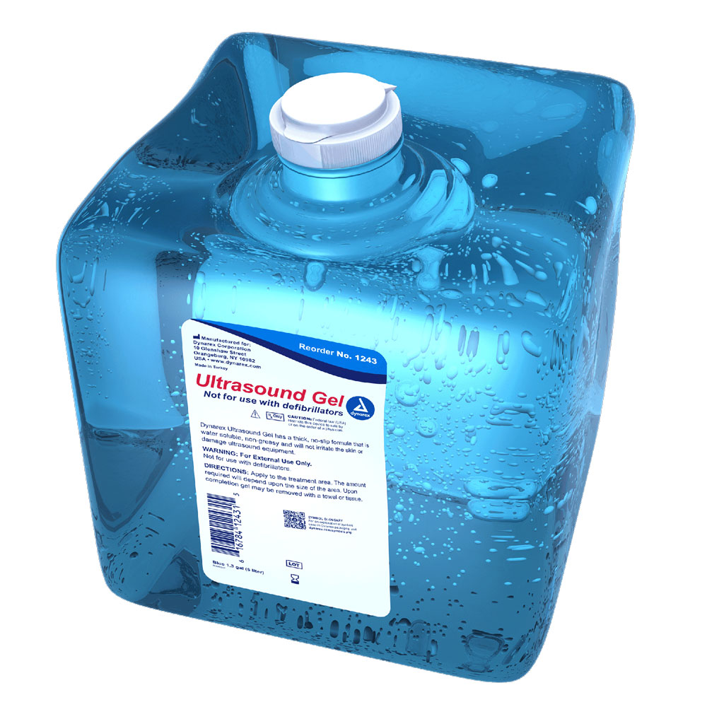 Dynarex Ultrasound Gel 1.3 Gallon – Blue Conductive Gel for Smooth, Clear Imaging