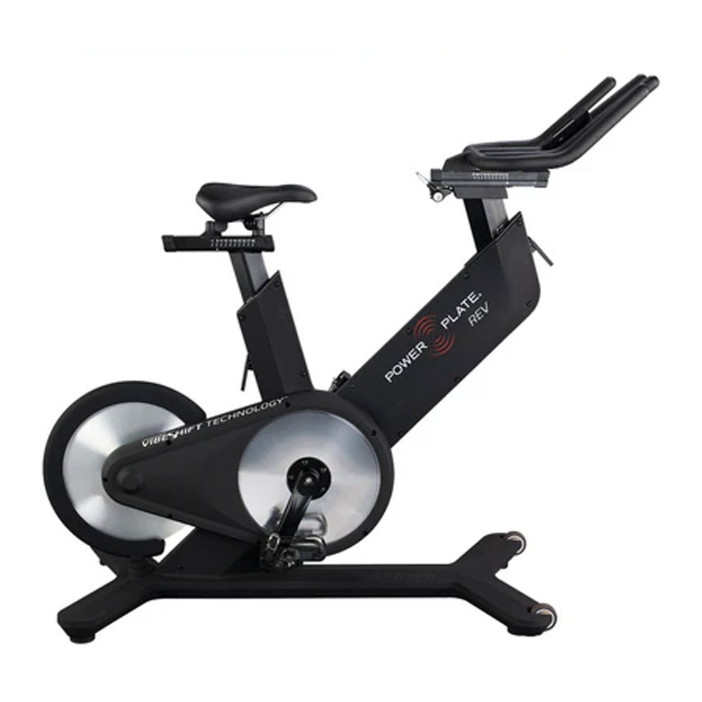 Power Plate REV – Matte Black | Vibration-Powered Stationary Bike for Total Body Conditioning