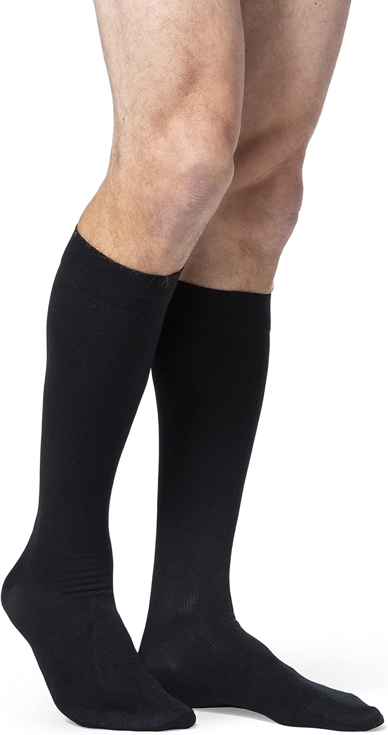 SIGVARIS Men’s DYNAVEN 30-40mmHg Closed Toe Calf-High Compression Socks