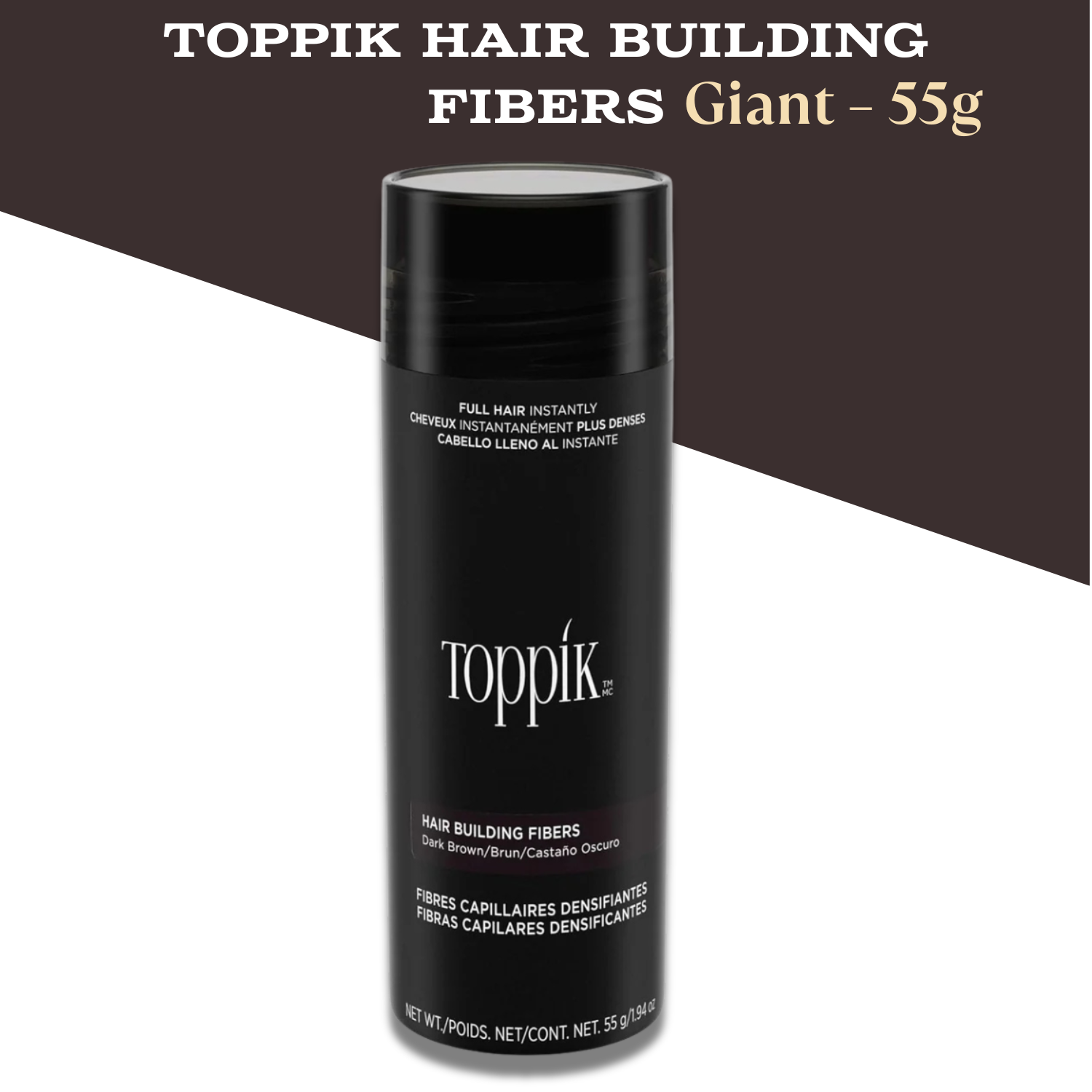 Toppik Hair Building Fibers - Instantly Fuller-Looking Hair with Toppik Fibers – 55g Giant Size