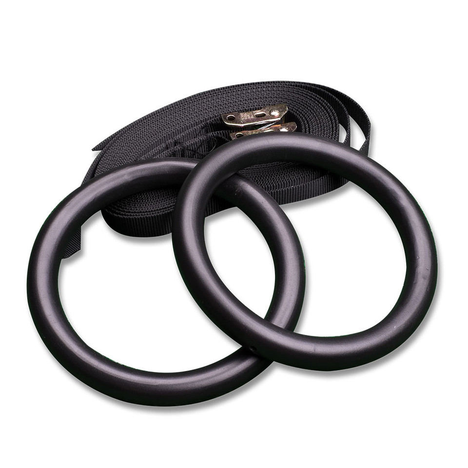 Body-Solid BSTRINGS Tubular Steel Rings - (pair with straps)