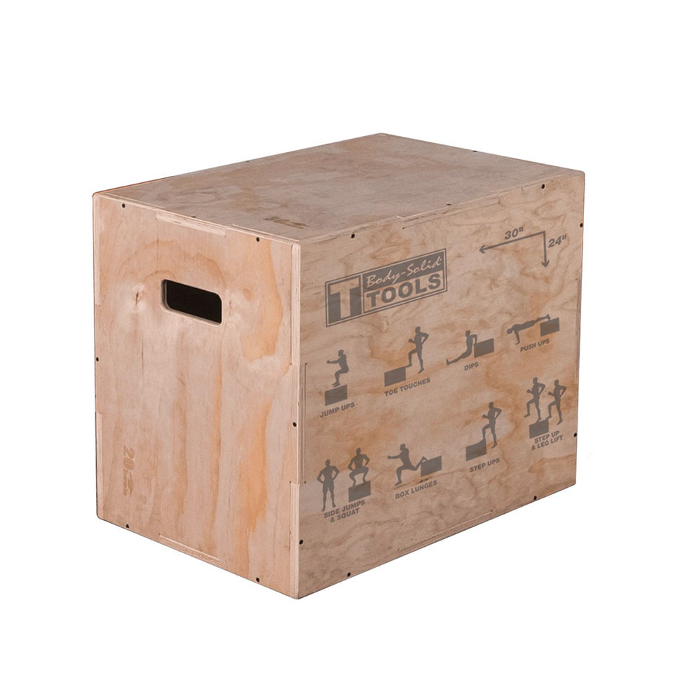 Body-Solid 3 Way Wooden Plyo Box, 20", 24", 30"