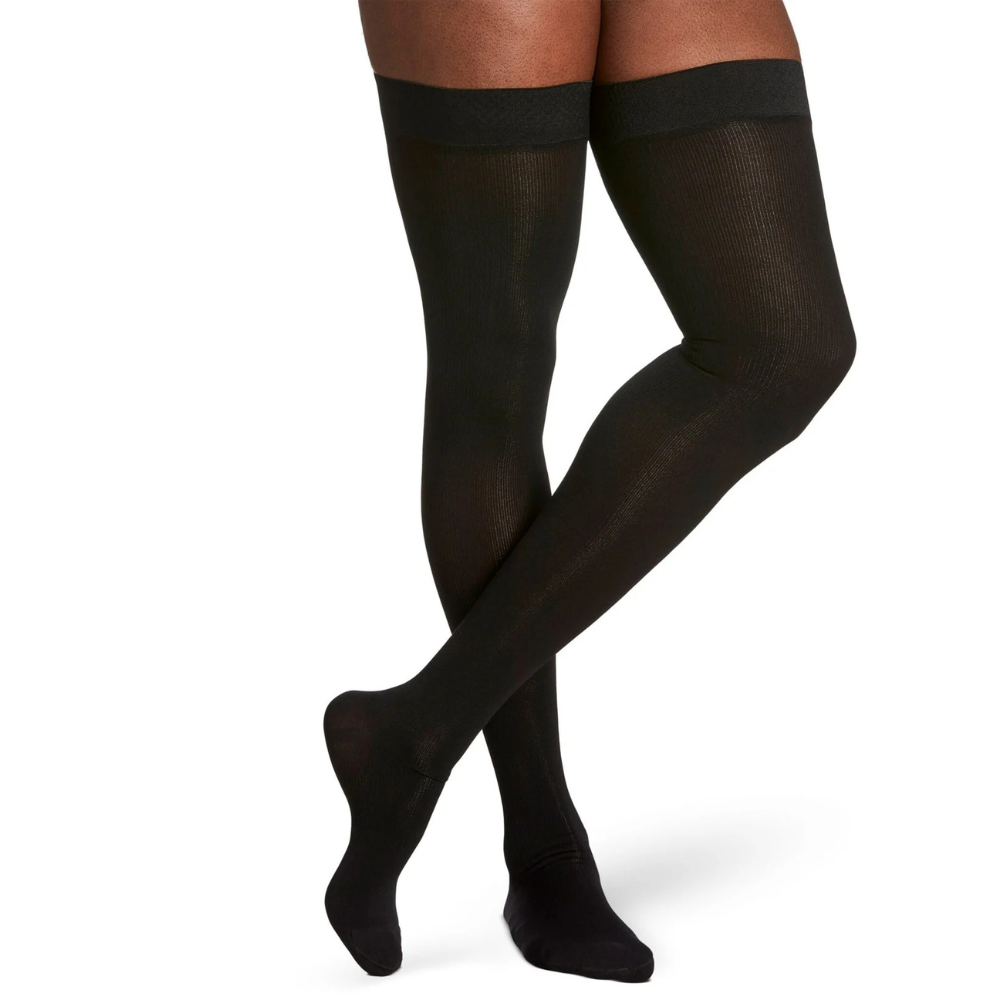 Sigvaris Men's Essential Cotton 232 Closed Toe Thigh High w/ Grip-Top 20-30 mmHg