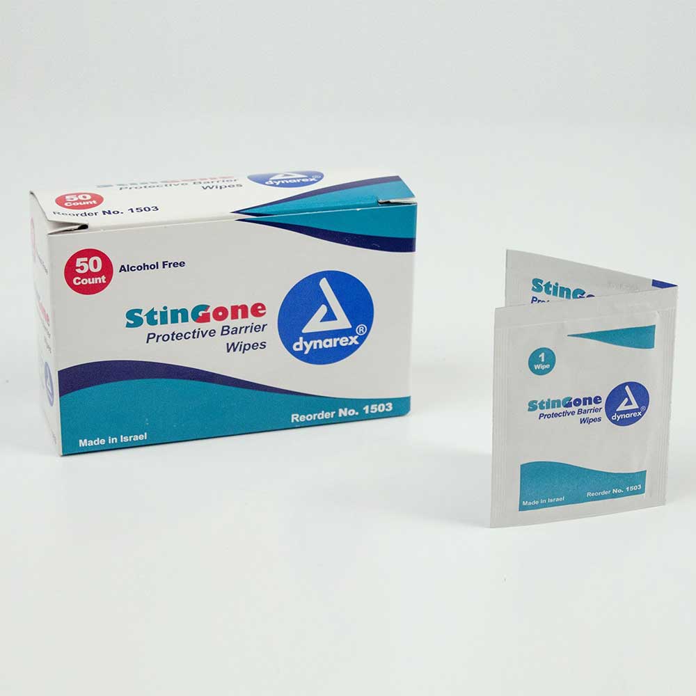  Dynarex Sting Gone Protective Barrier Wipes 50/Box