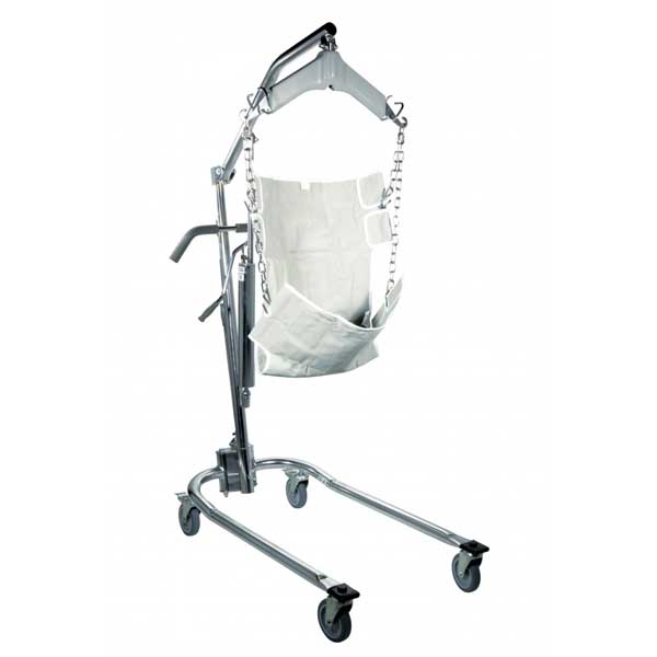 Drive Medical Hydraulic Patient Lift Six Point Cradle-Chrome – Reliable and Safe Solution for Easy Patient Transfers