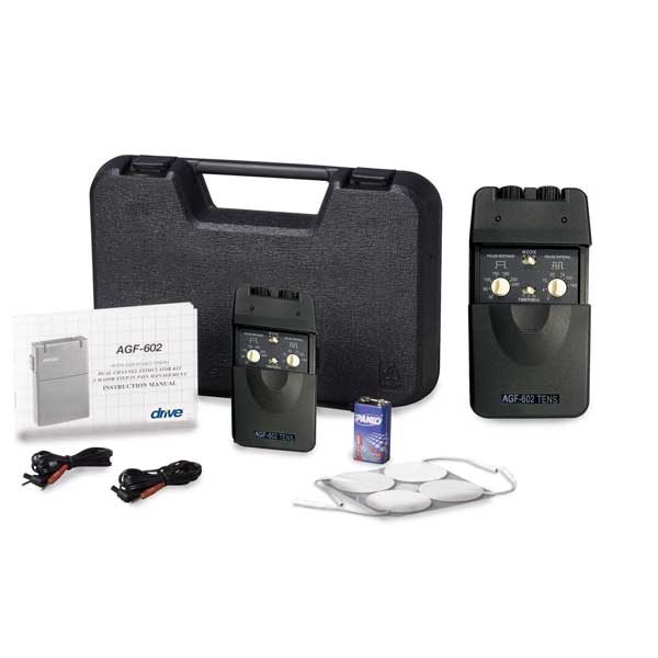 Drive Medical Dual Channel TENS Unit with Timer – Portable Pain Relief and Muscle Stimulation