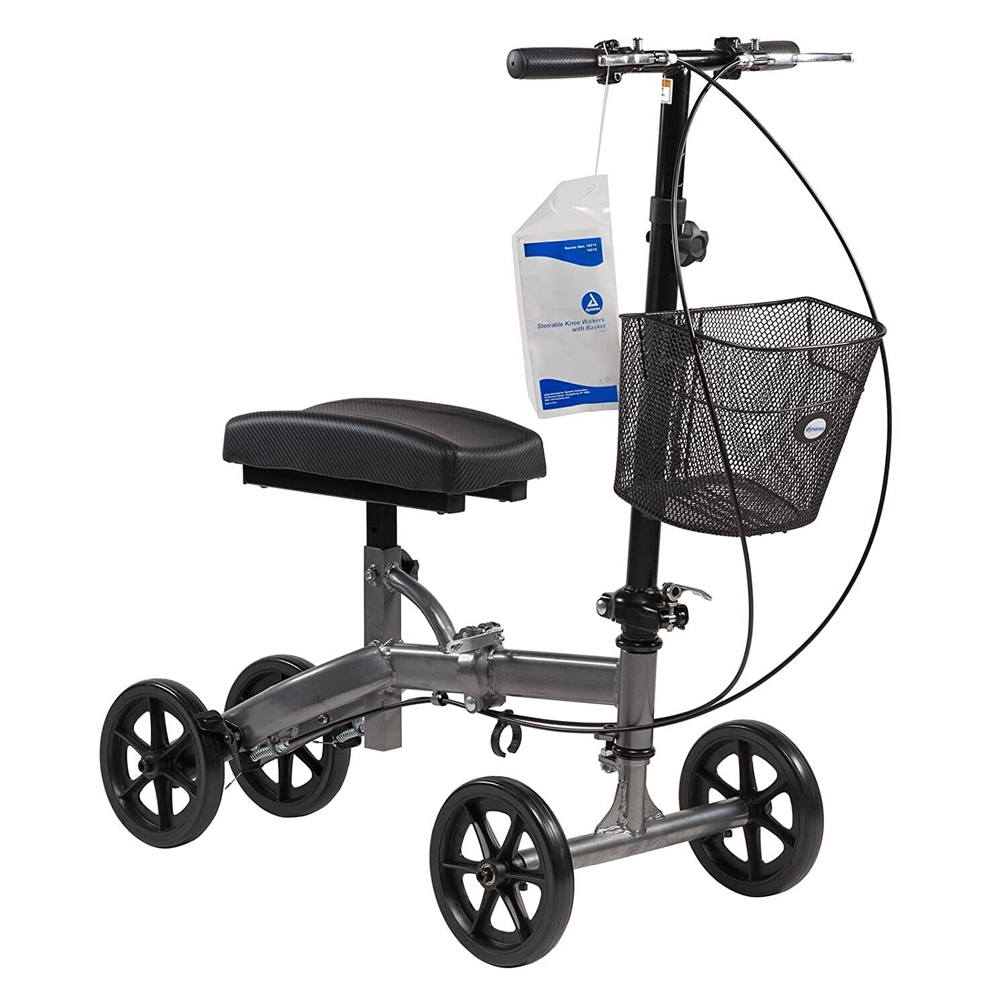 Compact Steerable Knee Walker with Basket Hammer Tone 1pc