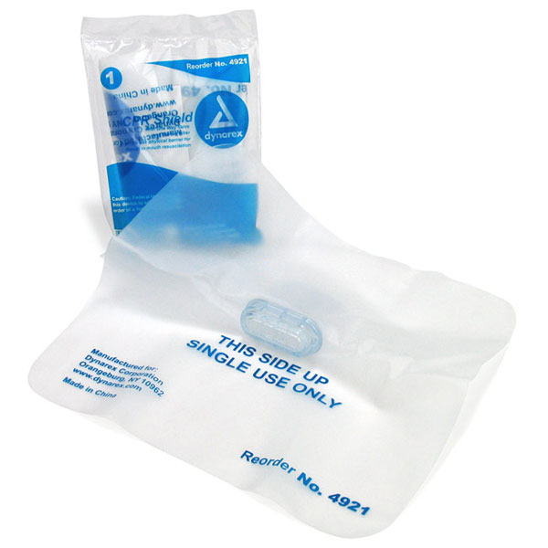  Dynarex CPR Face Shield with One Way Valve - 100/Case