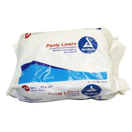 [1336] Dynarex Panty Liners w/ Adhesive Tab 6 In x 17 In - 25/Pack