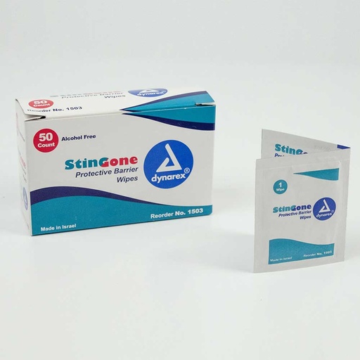 [1503]  Dynarex Sting Gone Protective Barrier Wipes 50/Box