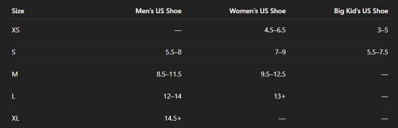 United Surgical High Walking Boots size chart