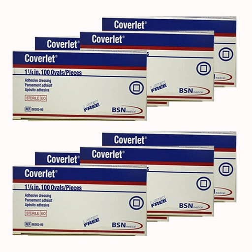 [7645613] FLA Coverlet Fabric Bandage 1.25in Spot Oval 100/Bx (Case of 12)